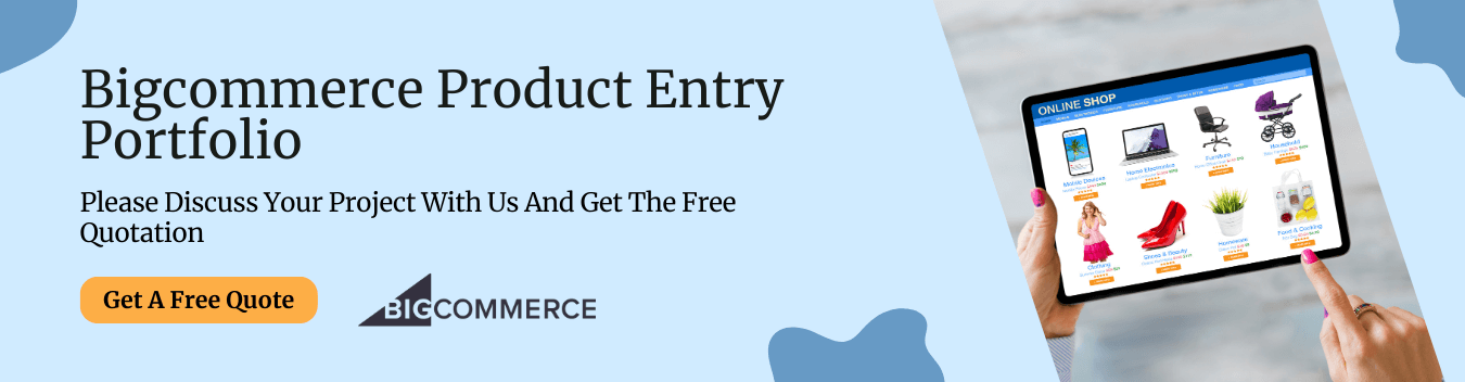 Bigcommerce Product Entry Portfolio